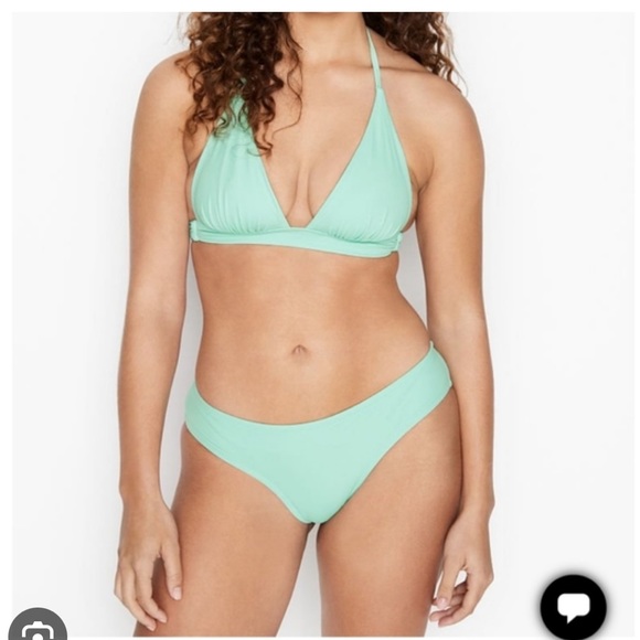 Victoria’s Secret turquoise plunge halter bikini top size small - Picture 7 of 12